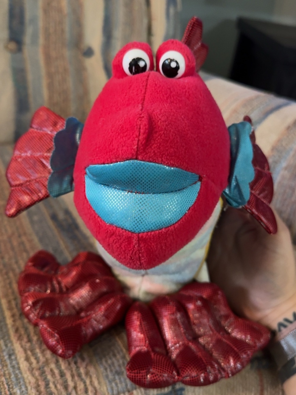 Animal Alley Blue Plush Toy with Red Sequin Accents